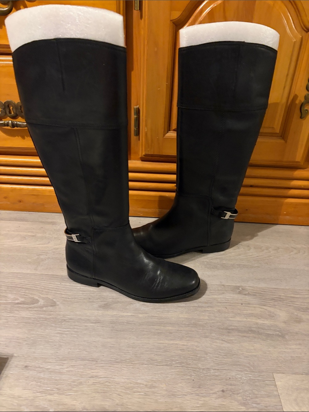 Lauren Ralph Lauren Black Leather Over-the-Knee Riding Boots